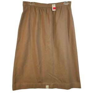 80s Wool Blend Straight Midi Skirt Size 14 Light Academia Preppy Professor Lined